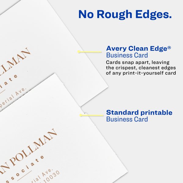Avery Clean Edge® Printable Business Cards Matte Ivory 200 Cards (8876